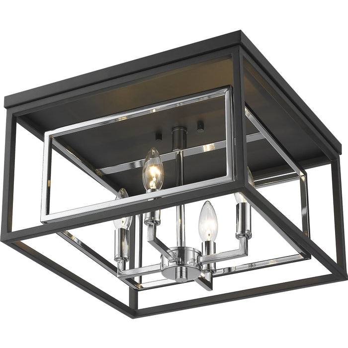 Euclid Chrome Matte Black Flushmount - Flushmounts