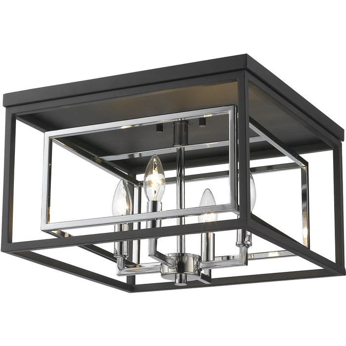 Euclid Chrome Matte Black Flushmount | theLightShop