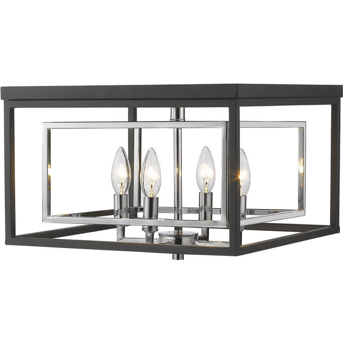 Euclid Chrome Matte Black Flushmount - Flushmounts