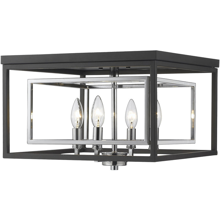 Euclid Chrome Matte Black Flushmount - Flushmounts