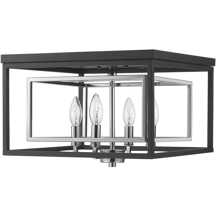 Euclid Chrome Matte Black Flushmount - Flushmounts