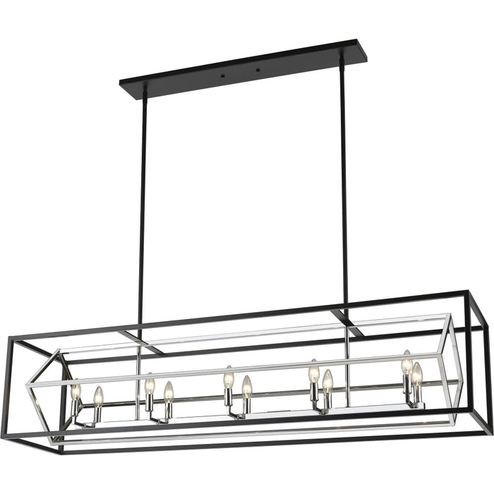 Euclid Chrome Matte Black Island Billiard Pendant - Island/Billiard