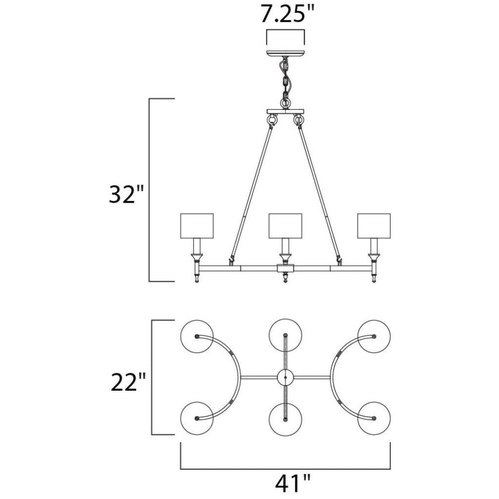 Fairmont Natural Aged Brass Chandelier - Chandeliers