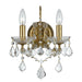Filmore 2 Light Swarovski Strass Crystal Antique Gold Sconce - Wall Sconce