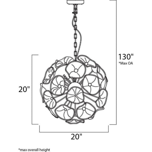 Fiori Polished Chrome Single Pendant - Pendants