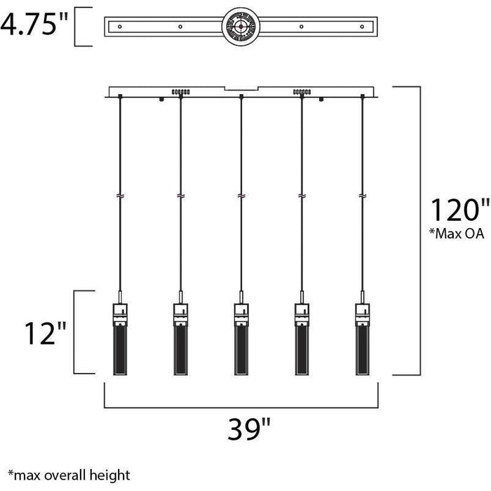 Fizz III Polished Chrome LED Linear Pendant - Pendants