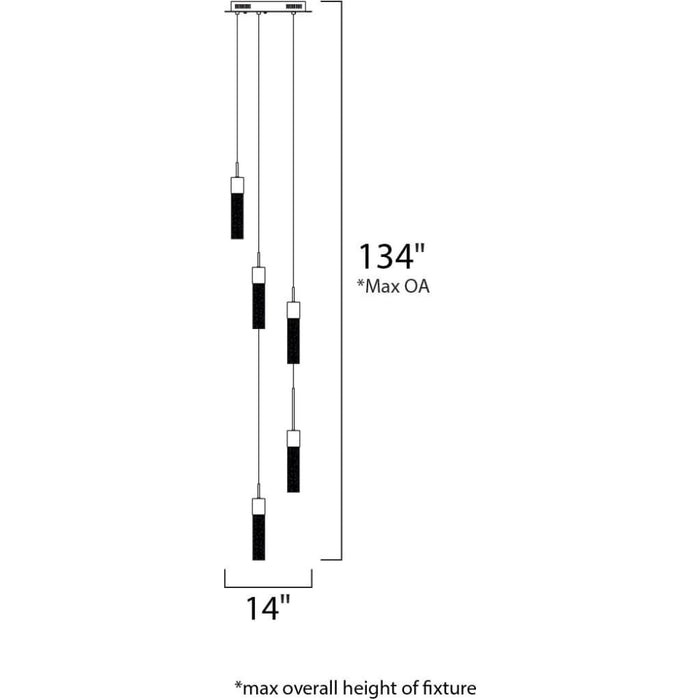 Fizz IV Polished Chrome LED Multi-Light Pendant - Pendants