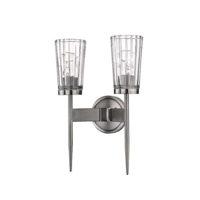 Flair Antique Nickel 2 Light Wall Sconce - Wall Sconces