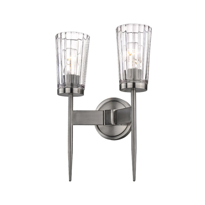 Flair Antique Nickel 2 Light Wall Sconce - Wall Sconces