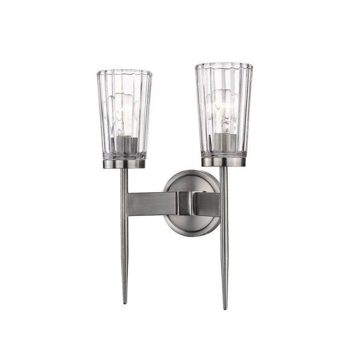 Flair Antique Nickel 2 Light Wall Sconce | theLightShop