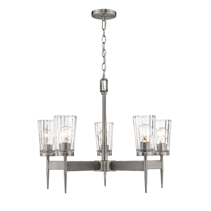 Flair Antique Nickel 5 Light Chandelier - Chandeliers