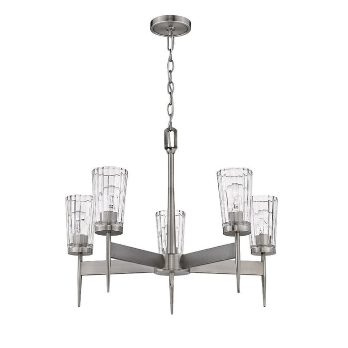 Flair Antique Nickel 5 Light Chandelier - Chandeliers