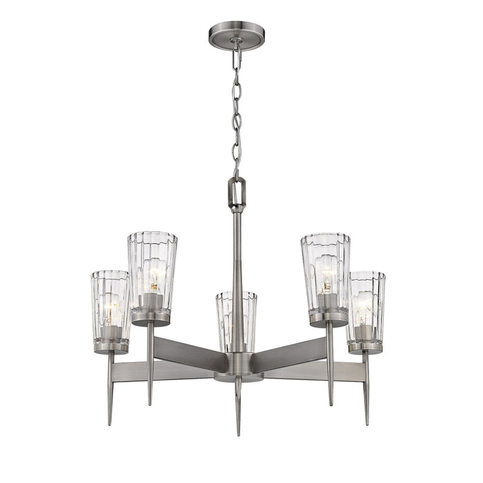 Flair Antique Nickel 5 Light Chandelier | theLightShop
