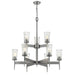 Flair Antique Nickel 9 Light Chandelier - Chandeliers