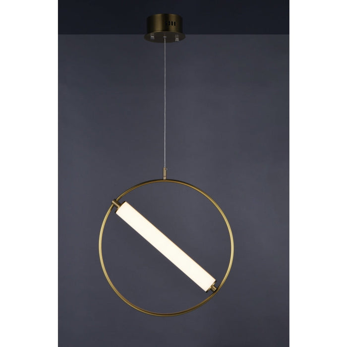 Flare Black / Soft Gold LED Single Pendant - Pendants