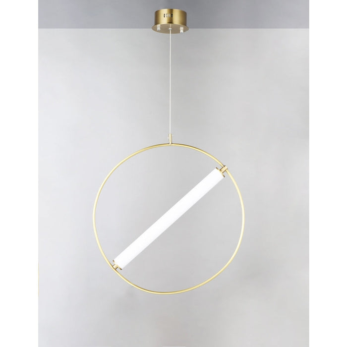 Flare Black / Soft Gold LED Single Pendant - Pendants