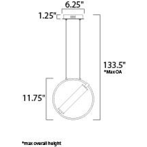 Flare Black / Soft Gold LED Single Pendant - Pendants