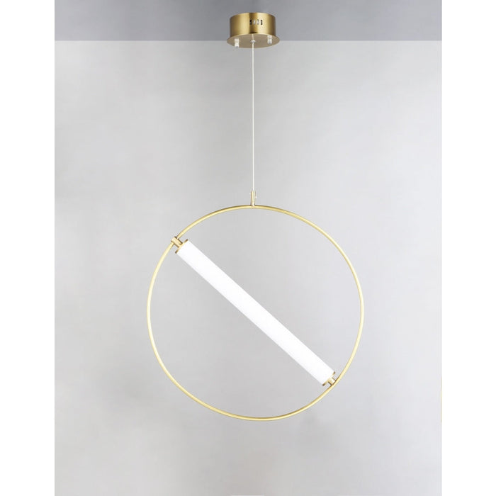 Flare Black / Soft Gold LED Single Pendant - Pendants