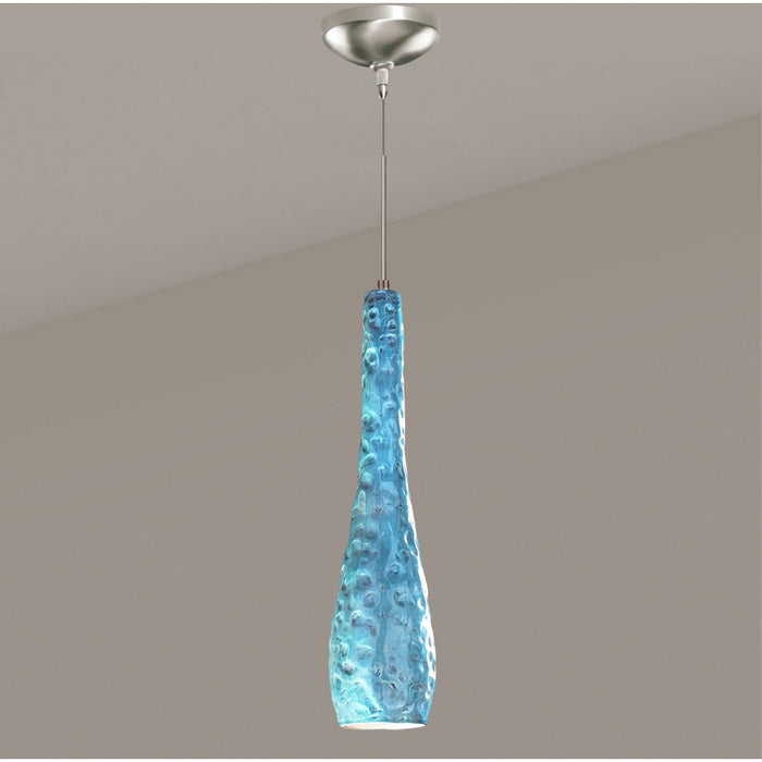 Flintstone Teal Crackle Halogen Mini Pendant - Mini-Pendants