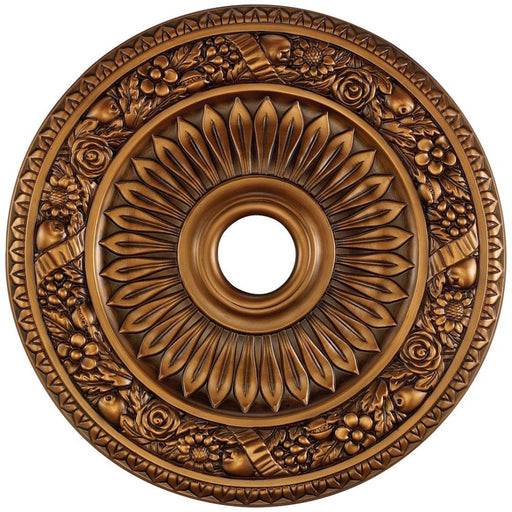 Floral Wreath Antique Bronze Medallion - Medallion