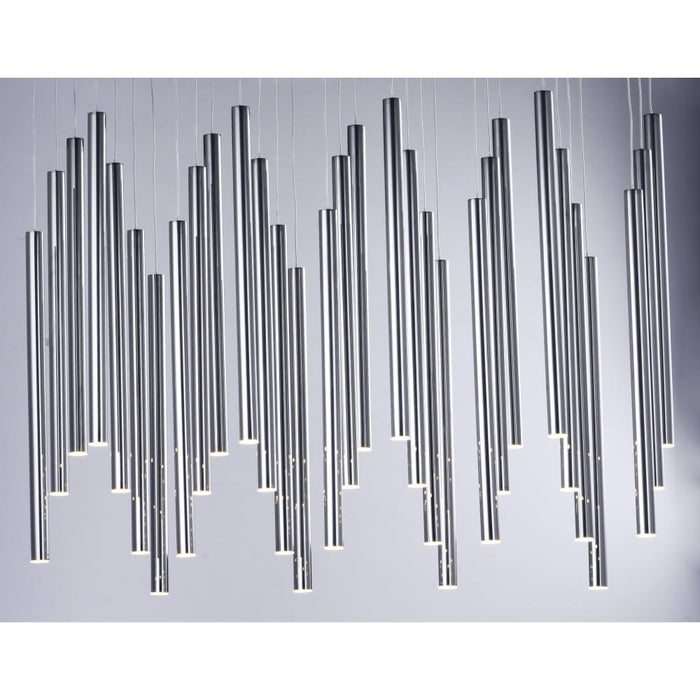 Flute Black Chrome LED Multi-Light Pendant - Pendants