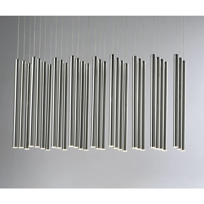 Flute Black Chrome LED Multi-Light Pendant - Pendants