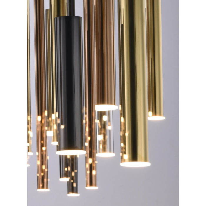 Flute Multi-Plated LED Multi-Light Pendant - Pendants