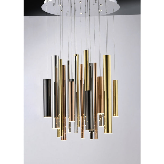 Flute Multi-Plated LED Multi-Light Pendant - Pendants