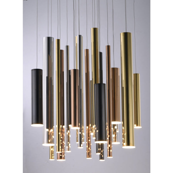Flute Multi-Plated LED Multi-Light Pendant - Pendants