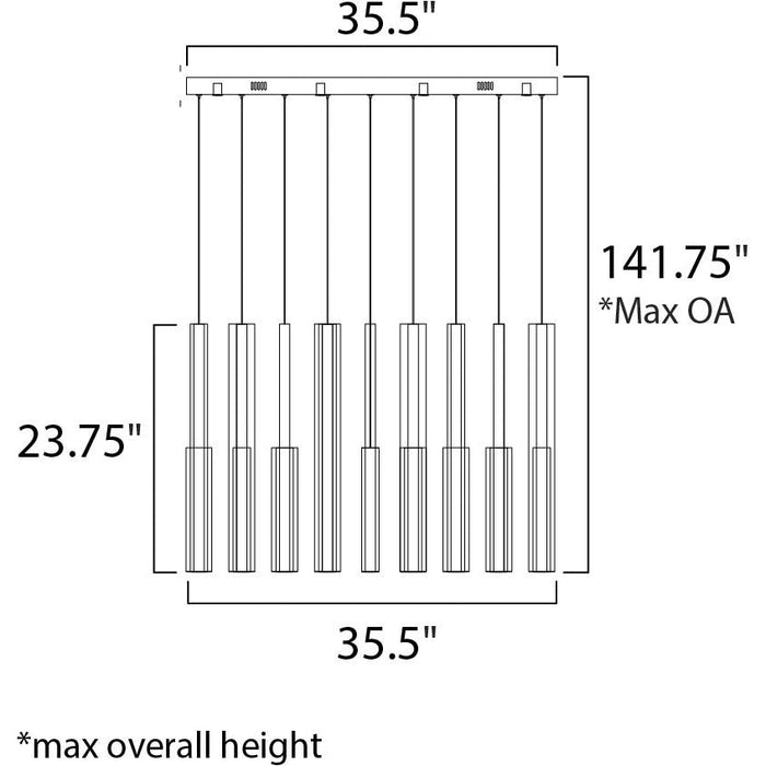 Flute Multi-Plated LED Linear Pendant - Pendants