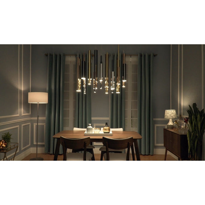 Flute Multi-Plated LED Linear Pendant - Pendants