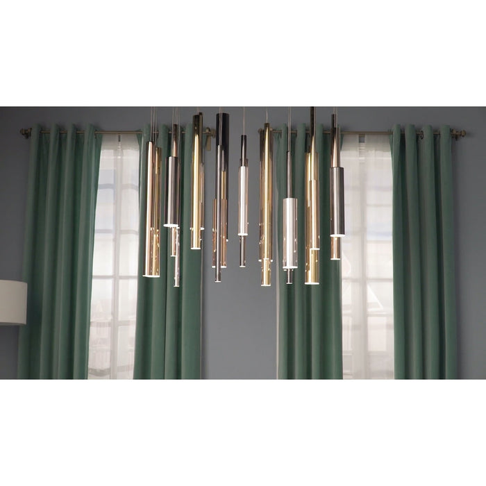 Flute Multi-Plated LED Linear Pendant - Pendants