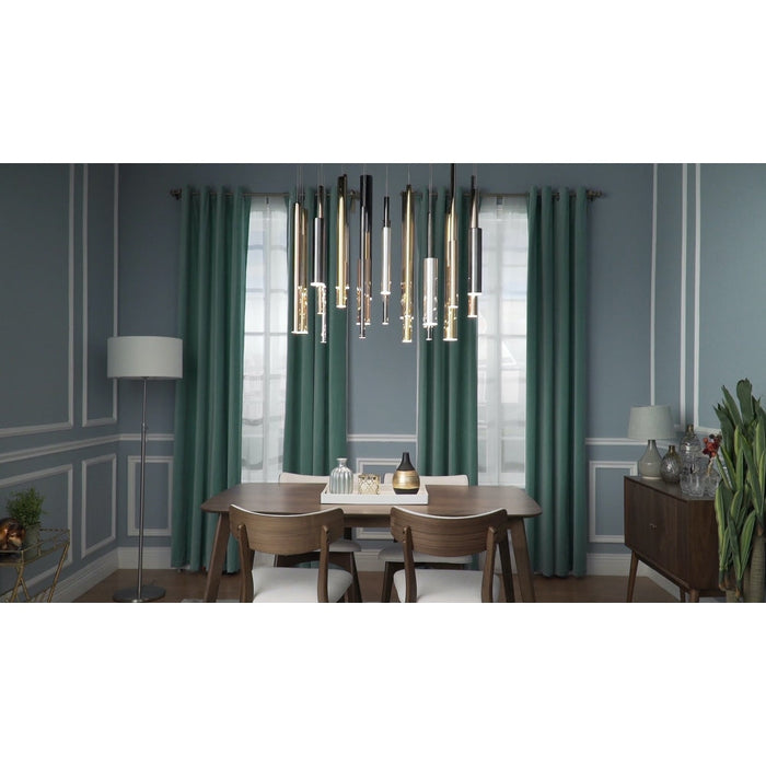 Flute Multi-Plated LED Linear Pendant - Pendants