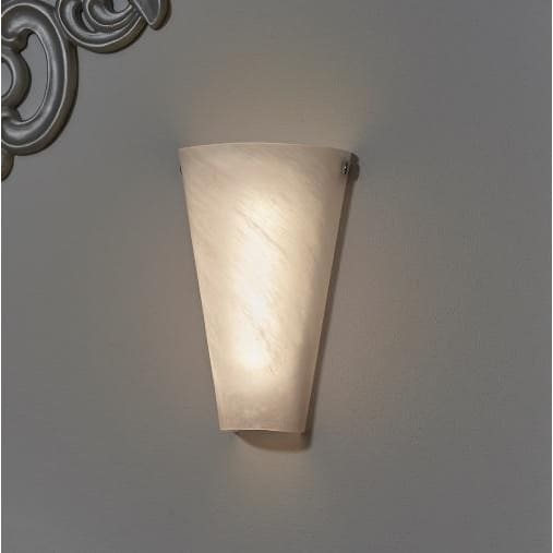Frosted Marble Glass Conical Wireless Battery Operated LED Wall Sconce - Wireless Wall Sconce