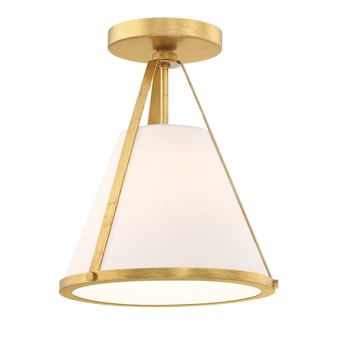 Fulton Antique Gold 1 Light Semi-Flushmount Crystorama FUL-900-GA_CEILING