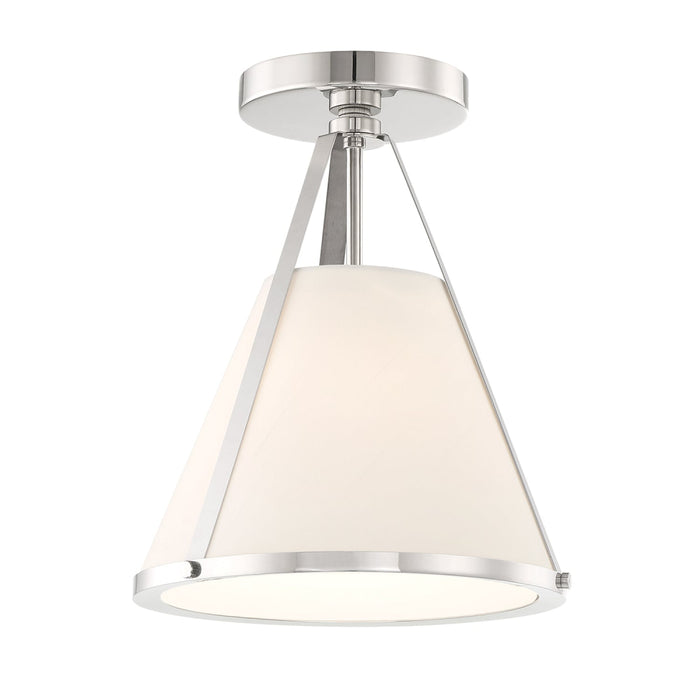 Fulton Polished Nickel 1 Light Semi-Flushmount Crystorama FUL-900-PN_CEILING