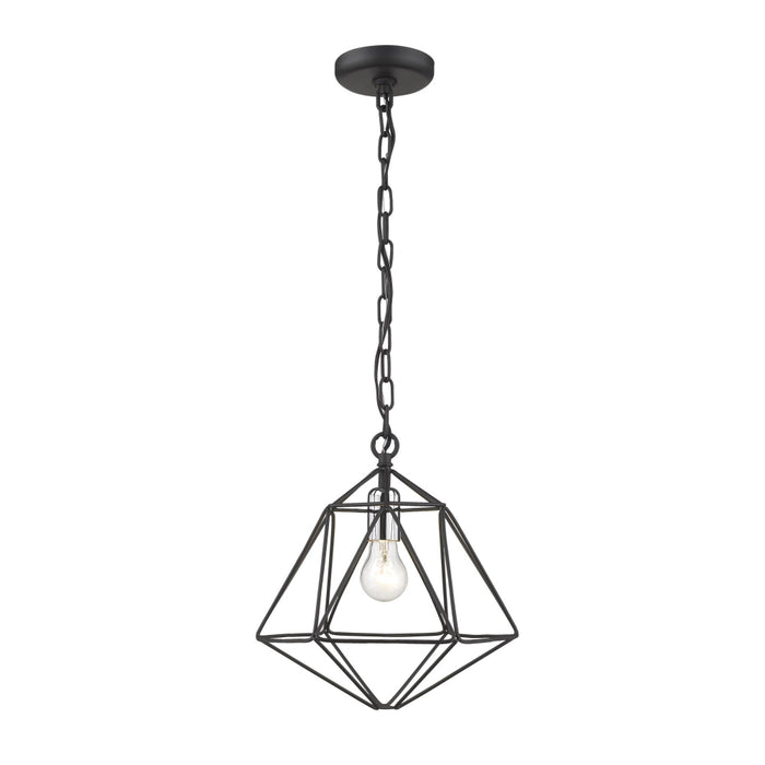 Geo Matte Black Chrome 1 Light Mini-Pendant | theLightShop