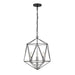 Geo Matte Black Chrome 3 Light Chandelier | theLightShop