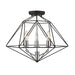 Geo Matte Black Chrome 3 Light Semi-Flushmount | theLightShop