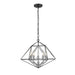 Geo Matte Black Chrome 5 Light Chandelier | theLightShop