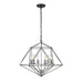 Geo Matte Black Chrome 6 Light Chandelier 918-22MB-CH | theLightShop