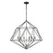 Geo Matte Black Chrome 6 Light Chandelier 918-30MB-CH | theLightShop