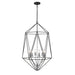 Geo Matte Black Chrome 6 Light Chandelier 918-35MB-CH | theLightShop