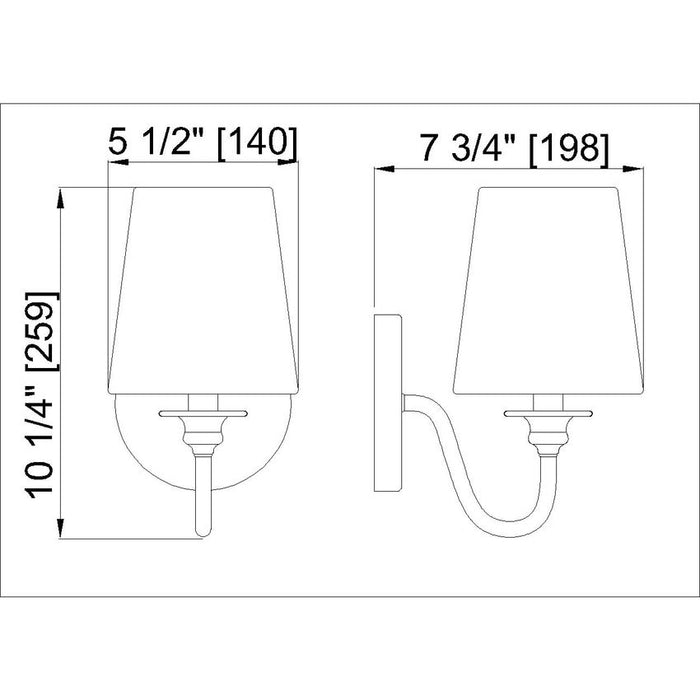 Gianna Matte Black 1 Light Wall Sconce Z-Lite 7509-1S-MB | theLightShop