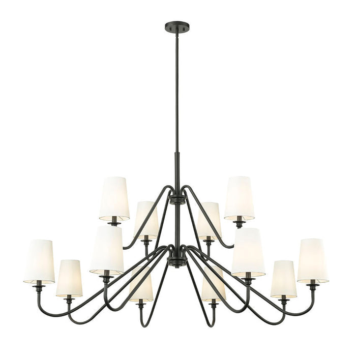Gianna Matte Black 12 Light Chandelier Z-Lite 7509-12-60MB | theLightShop
