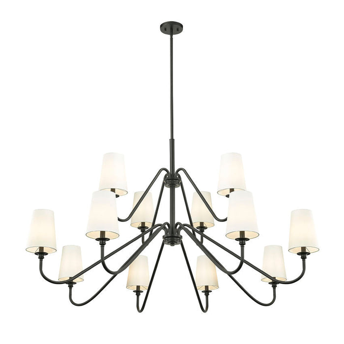 Gianna Matte Black 12 Light Chandelier Z-Lite 7509-12-60MB | theLightShop