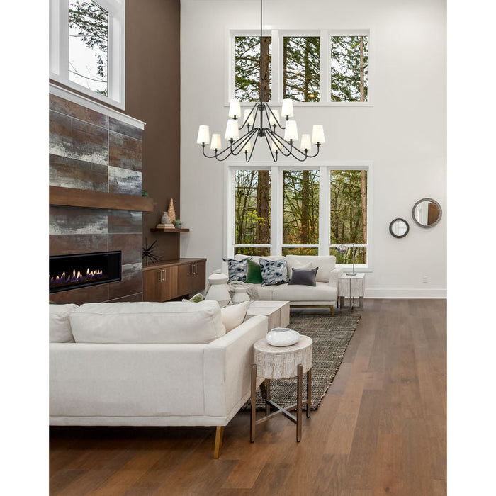 Gianna Matte Black 12 Light Chandelier Z-Lite 7509-12-60MB | theLightShop