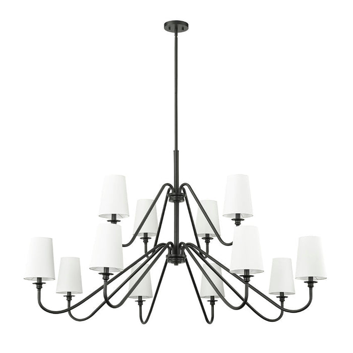 Gianna Matte Black 12 Light Chandelier Z-Lite 7509-12-60MB | theLightShop