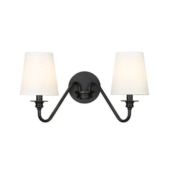 Gianna Matte Black 2 Light Wall Sconce Z-Lite 7509-2S-MB | theLightShop