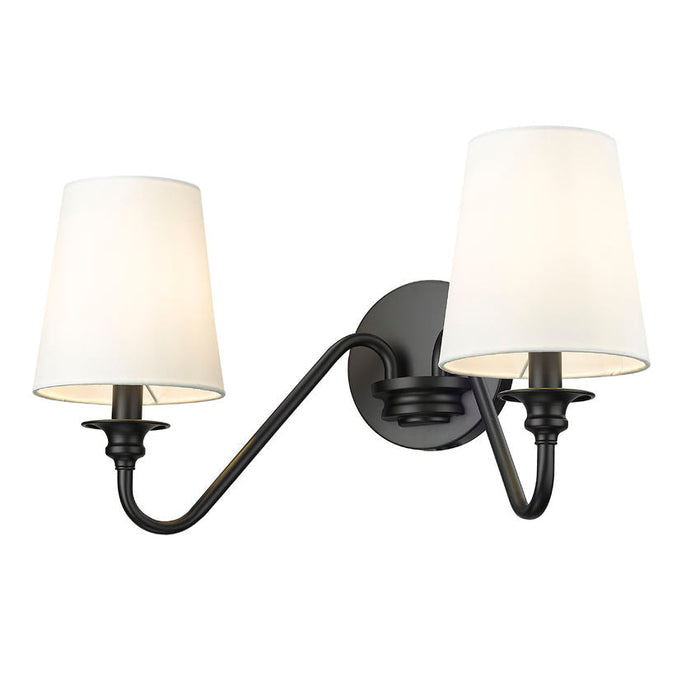 Gianna Matte Black 2 Light Wall Sconce Z-Lite 7509-2S-MB | theLightShop